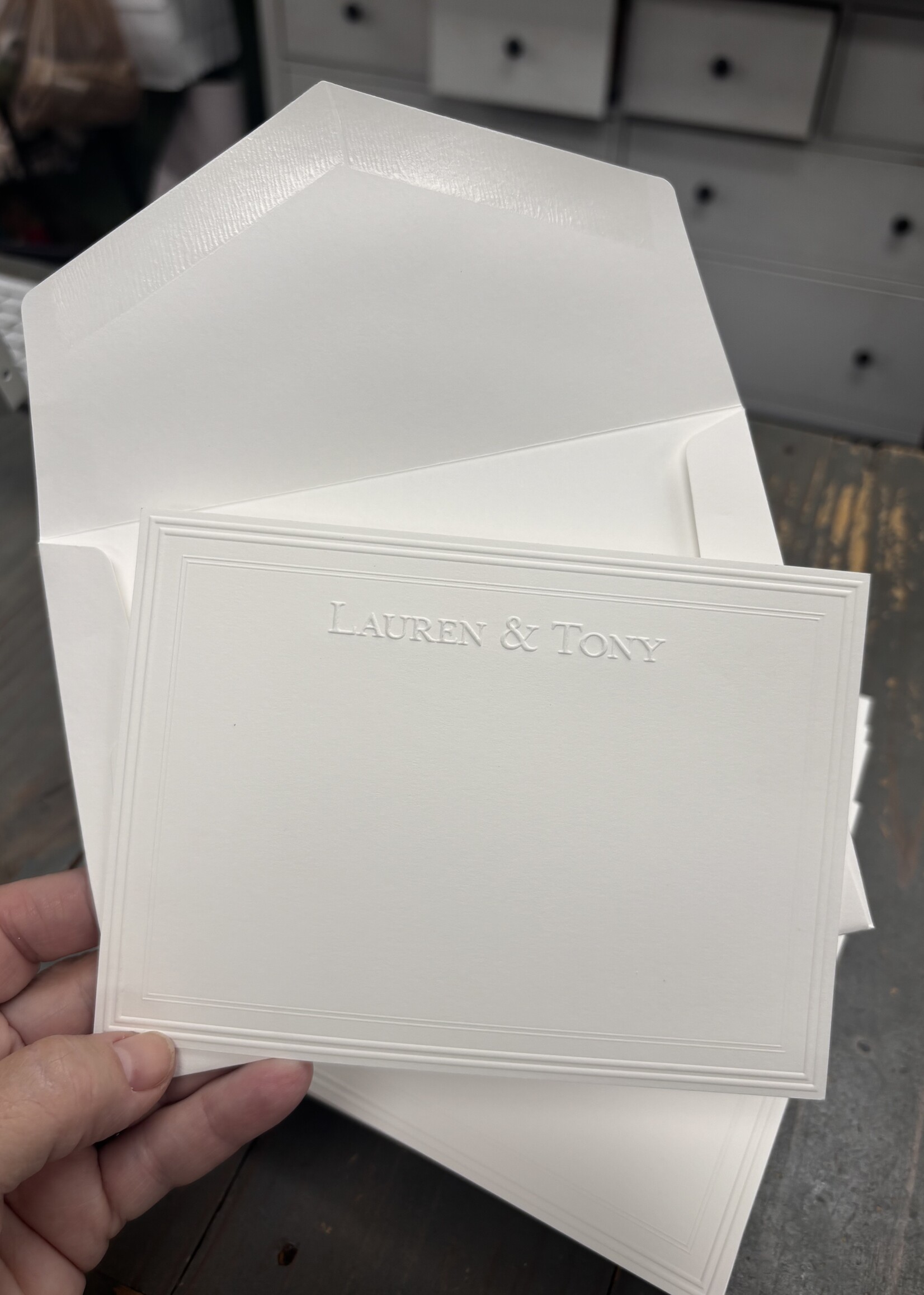 Embossed Graphics Constance Note Cards set of 100 (thru August 15th)
