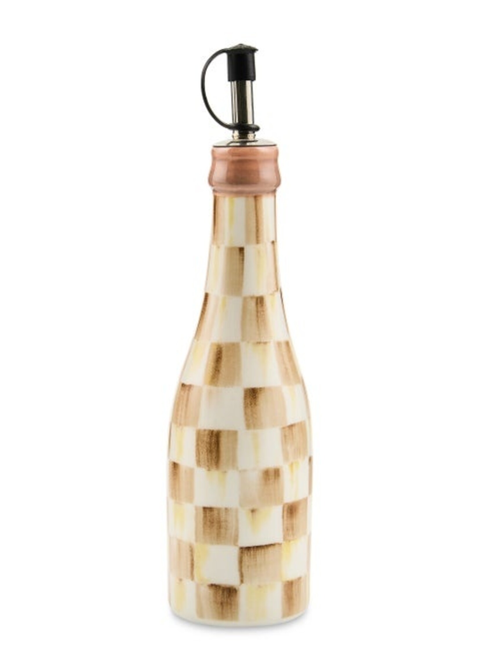 Mackenzie-Childs Mocha Check Farmhouse Oil Cruet