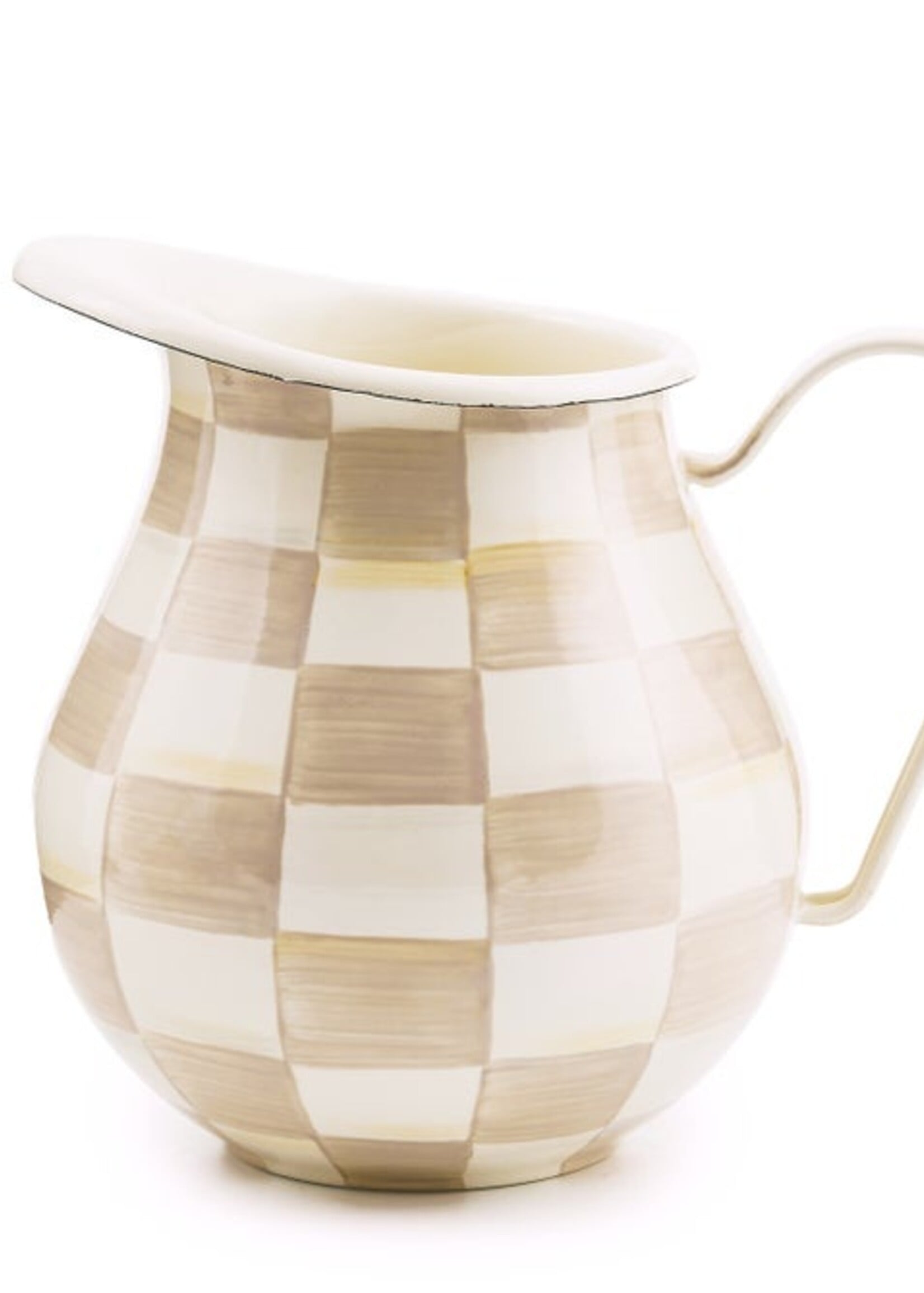 Mackenzie-Childs Mocha Check Pitcher