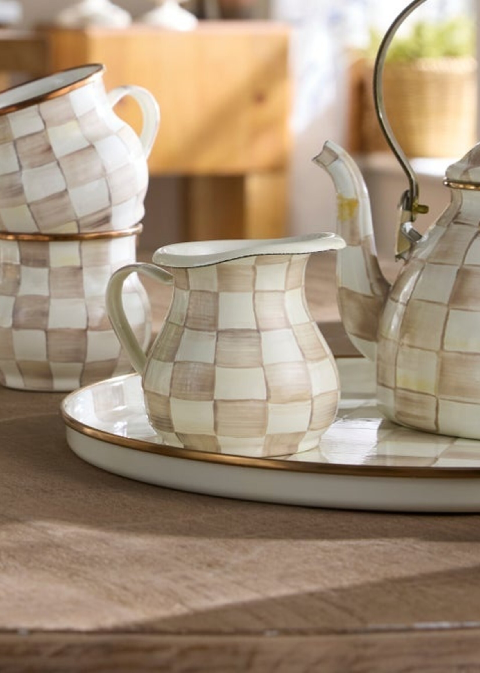 Mackenzie-Childs Mocha Check Creamer