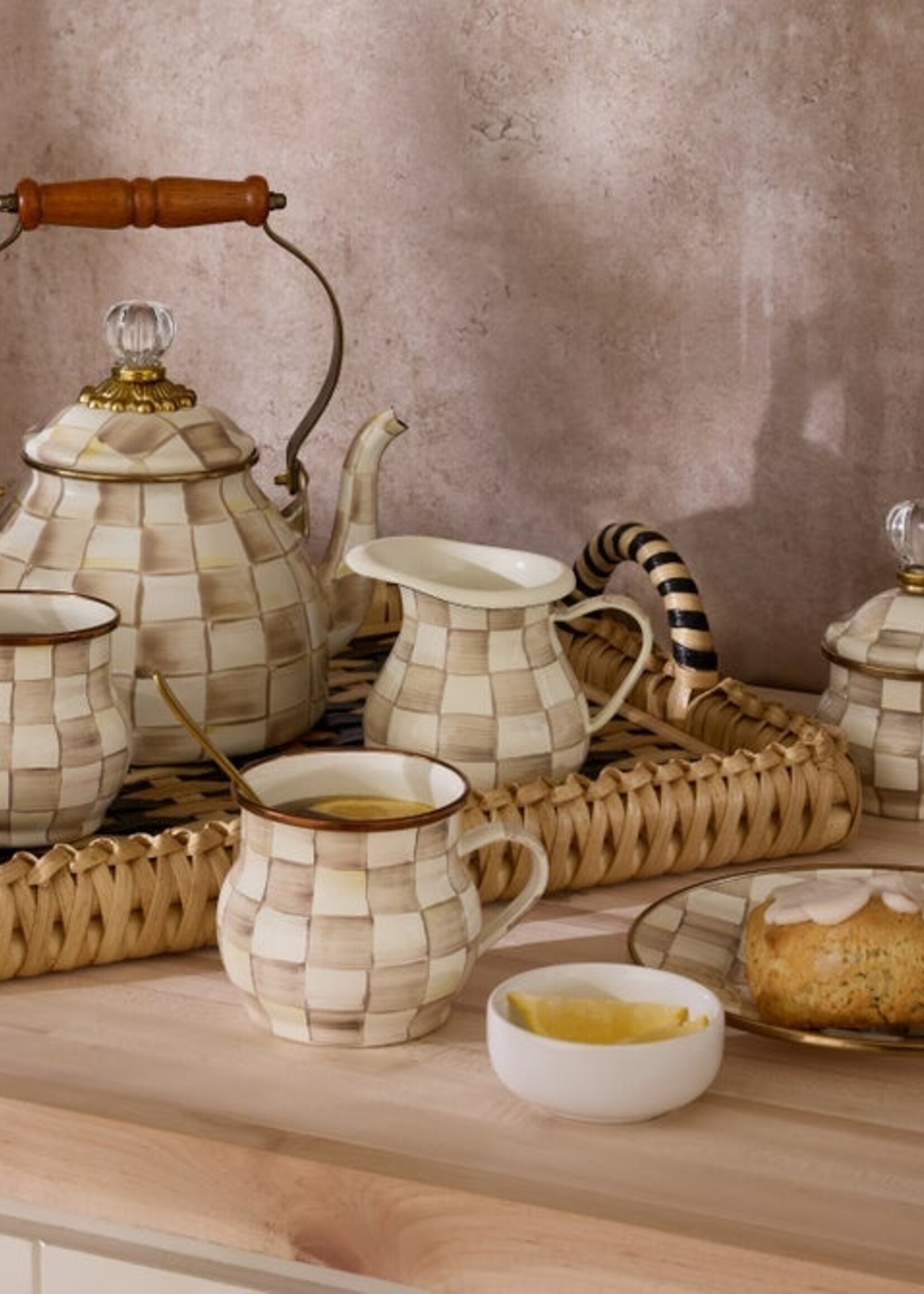 Mackenzie-Childs Mocha Check Creamer