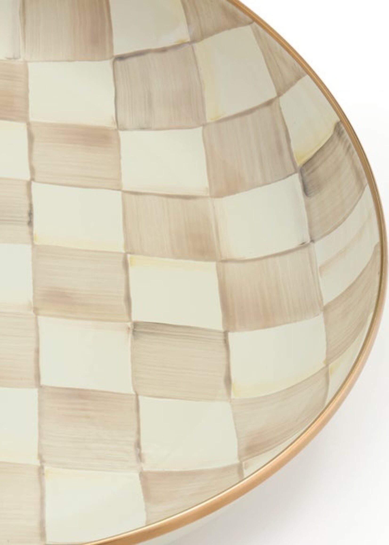 Mackenzie-Childs Mocha Check Abundant Bowl