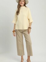Umgee Mock Neck Dolman Sleeve Sweater