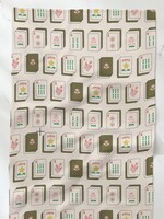 geometry Flower Tiles Tea Towel - White