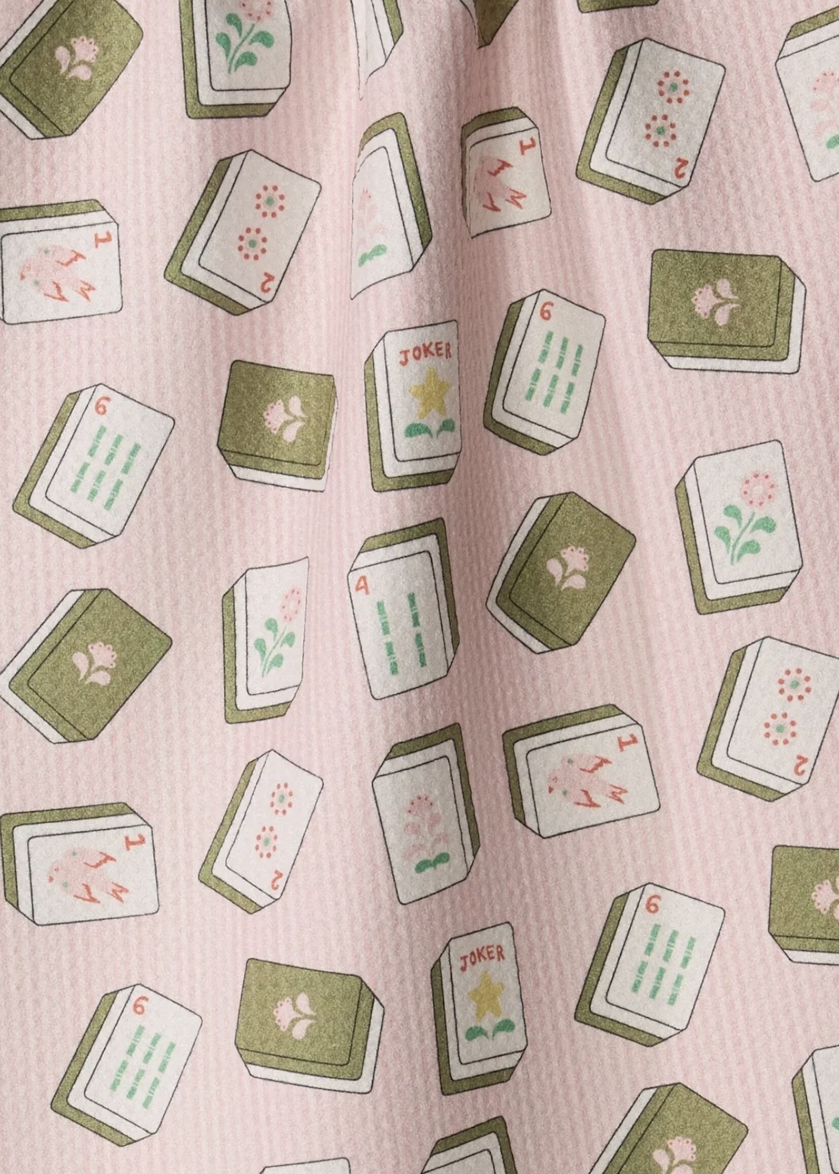geometry Flower Tiles Tea Towel - Pink
