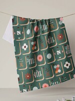 geometry Moss Tile Toss Tea Towel