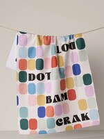 geometry Tile Talk Tea Towel