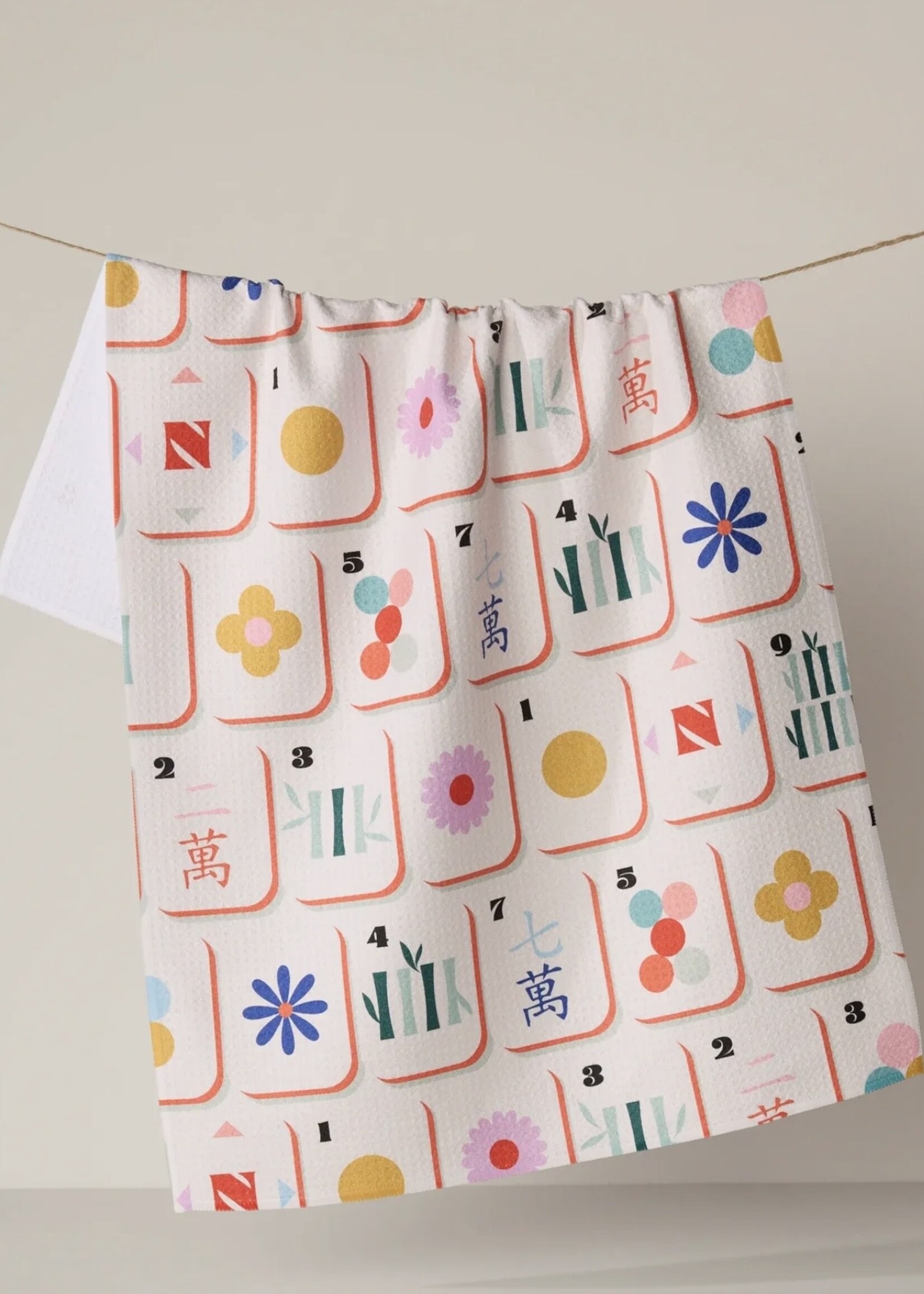 geometry Tile Toss Tea Towel