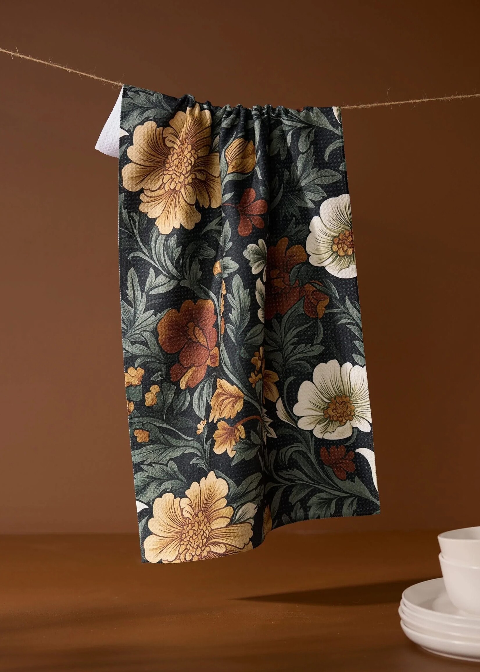 geometry Classic Floral Tea Towel