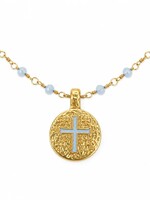 erin gray Coin on Natural Angelite Stone Necklace