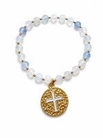erin gray Coin Bracelet on Natural Angelite Stone