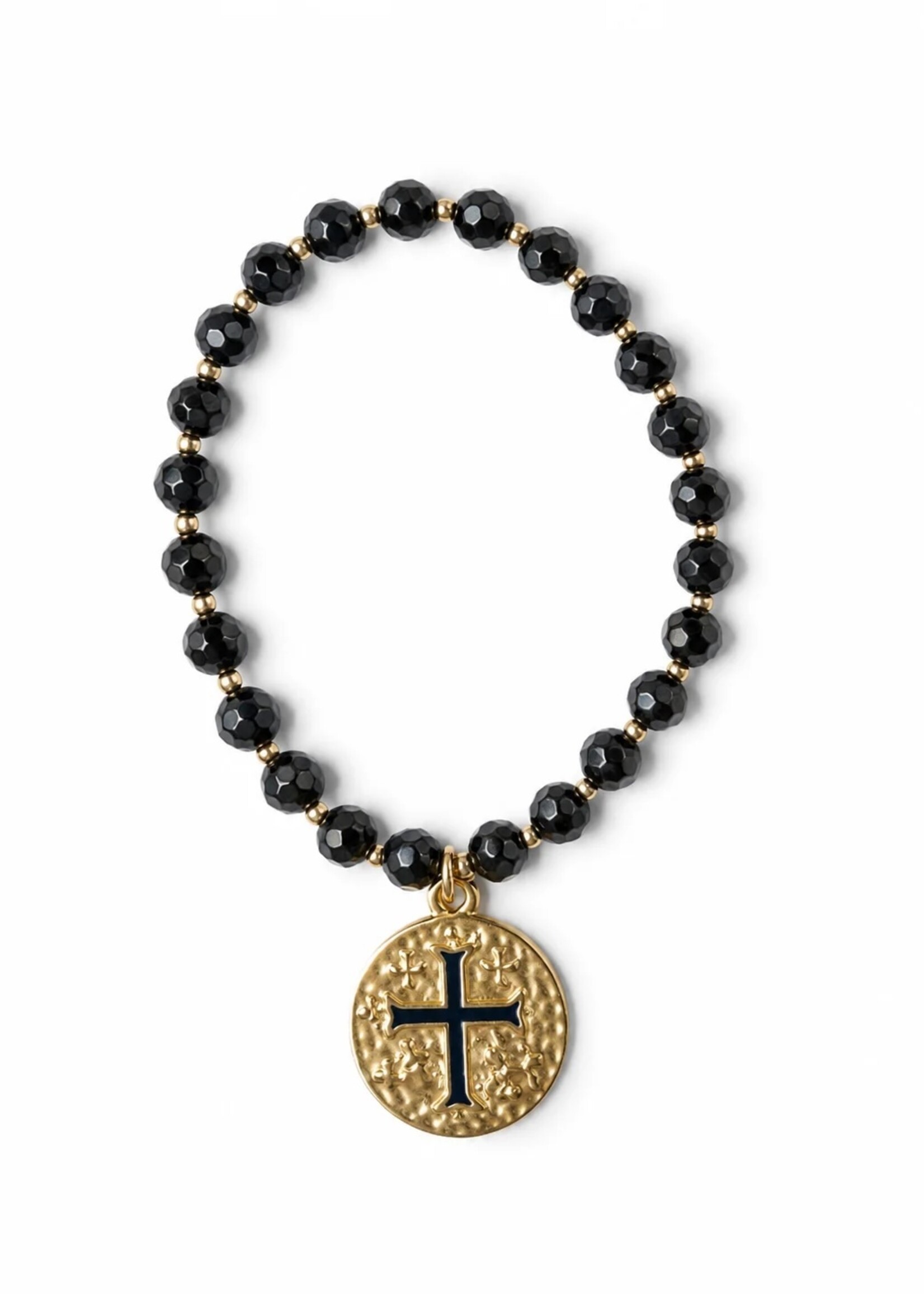 erin gray Coin on Natural Hematite Stone Necklace