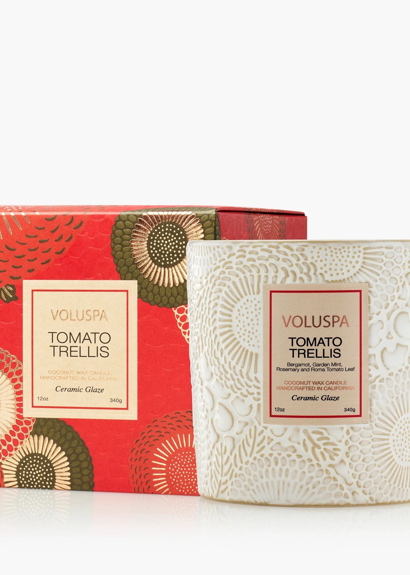 voluspa Voluspa Tomato Trellis 12 oz Ceramic Luxe Candle