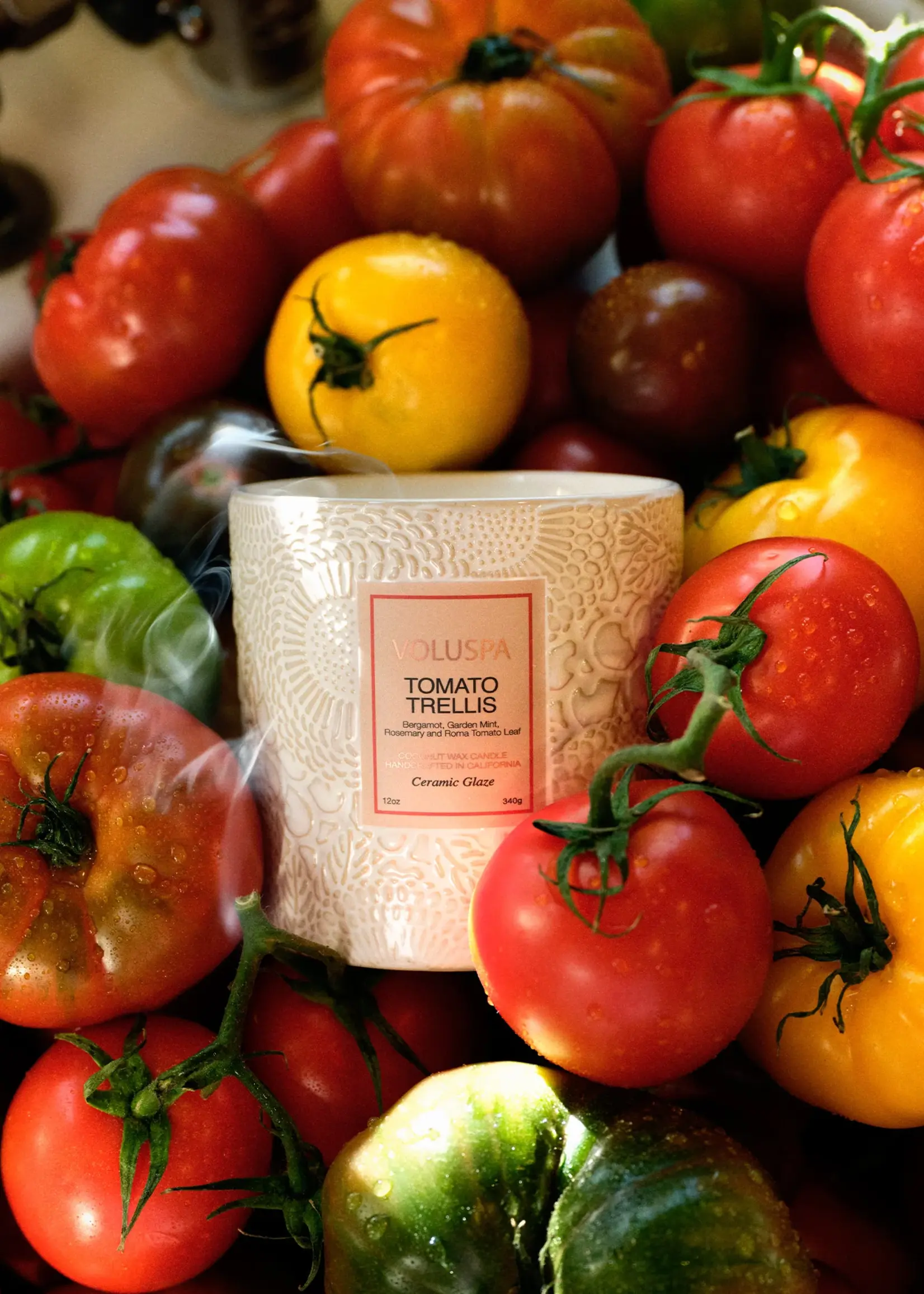 voluspa Voluspa Tomato Trellis 12 oz Ceramic Luxe Candle