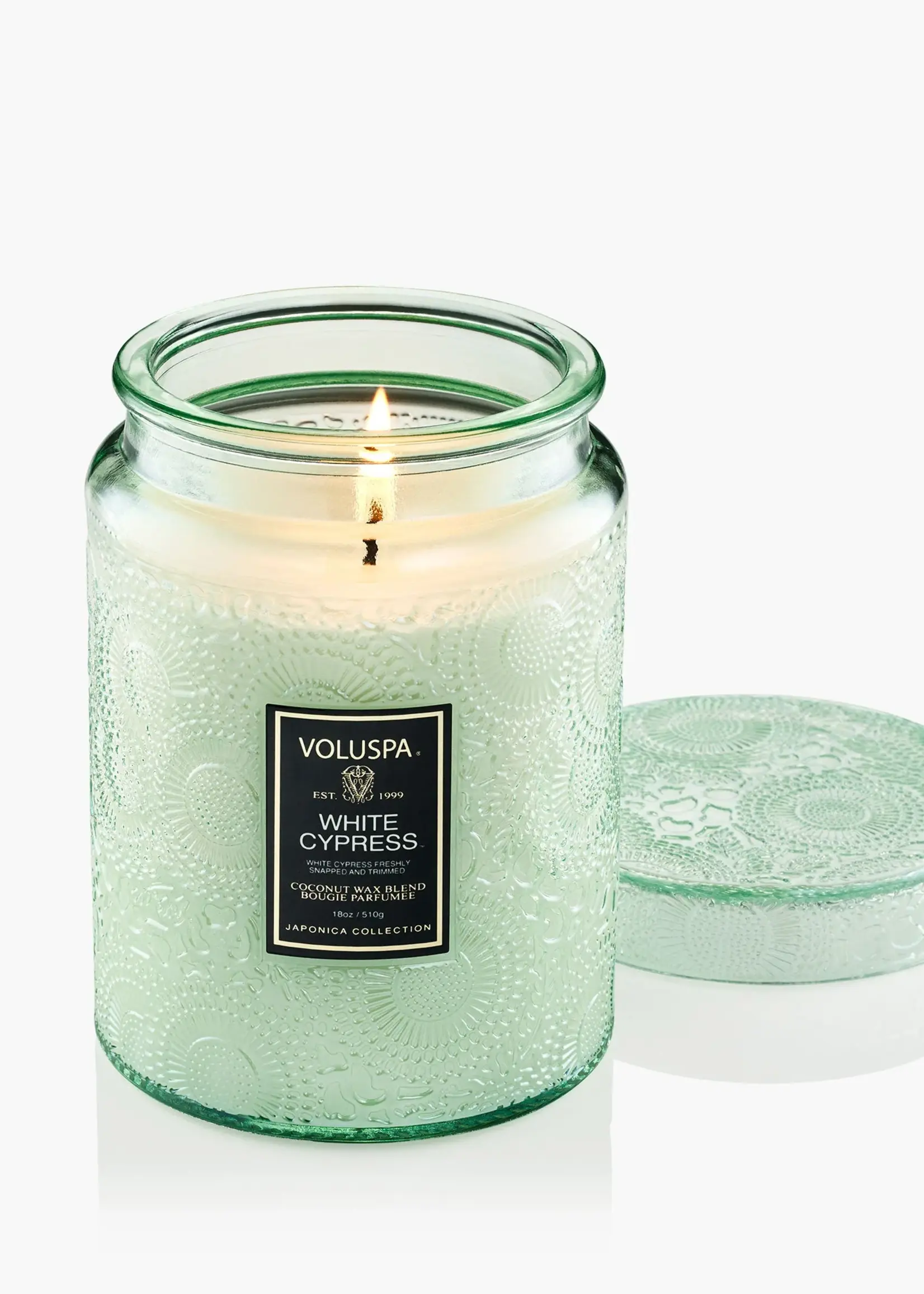 voluspa Voluspa White Cypress 18 oz Large Jar Candle