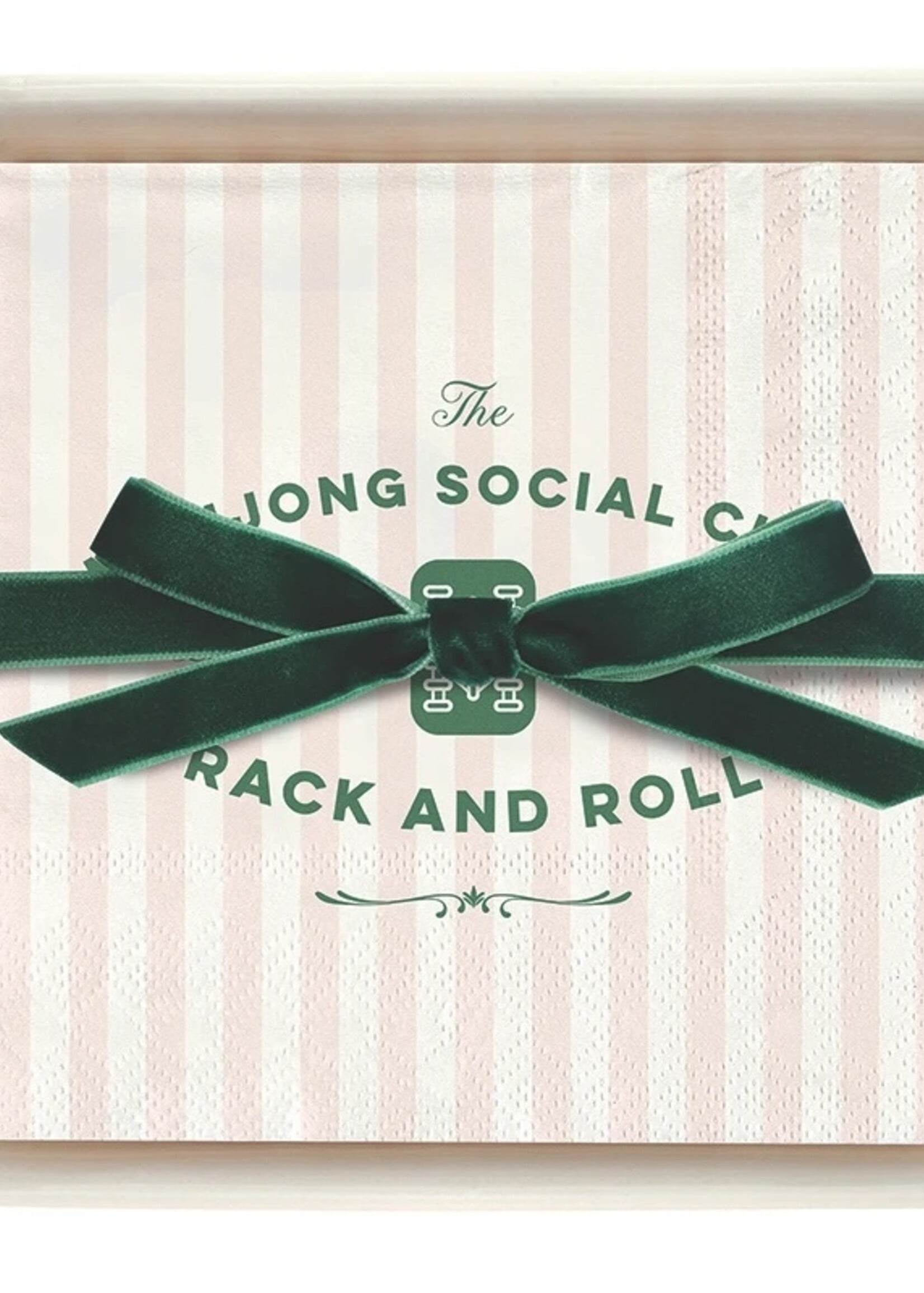 Santa Barbara Design Studio Mahjong Social Club Napkins with Ceramic Tray