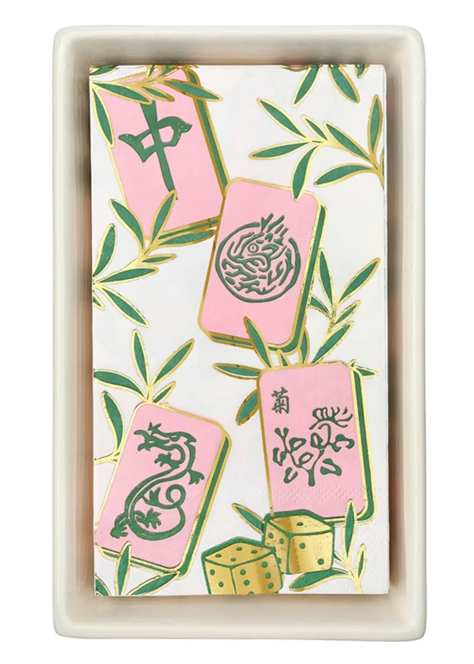 Santa Barbara Design Studio Mahjong Tiles Paper Guest Napkins with Tray