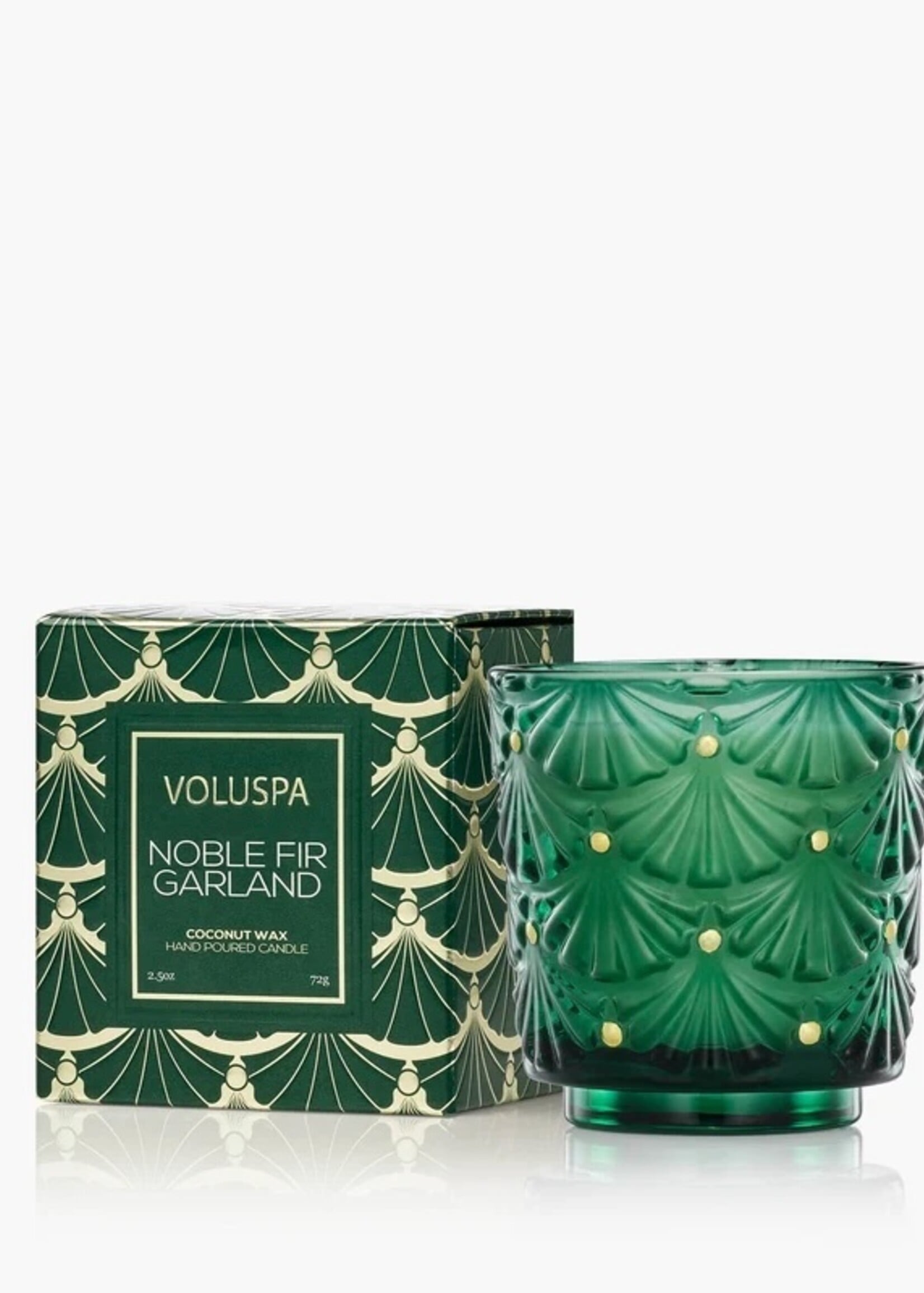 voluspa Noble Fir Garland Boxed Pedestal Candle