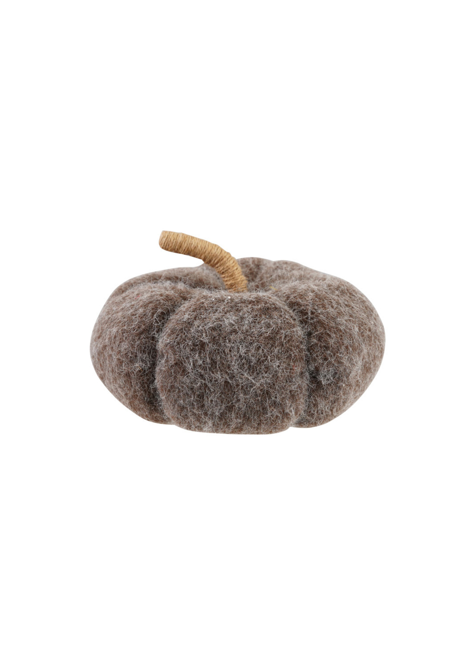 Creative Co-op Felt Pumpkin w/Jute Wrapped Stem - Grey