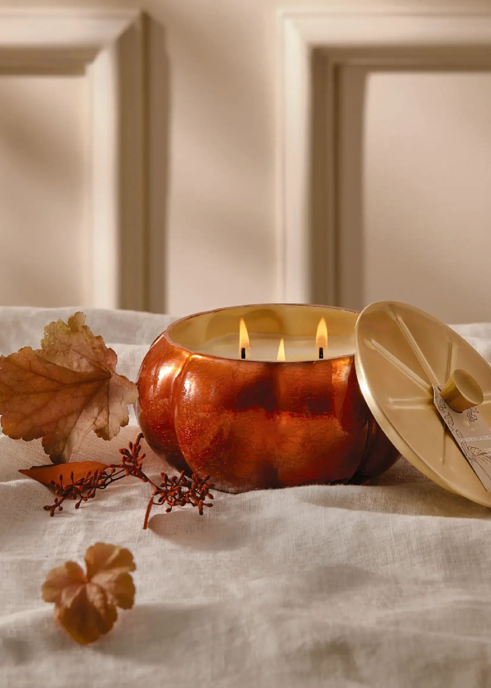 Thymes Pumpkin Laurel 15 oz. Large Candle