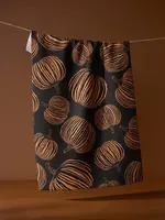 geometry Pumpkin Noir Tea Towel