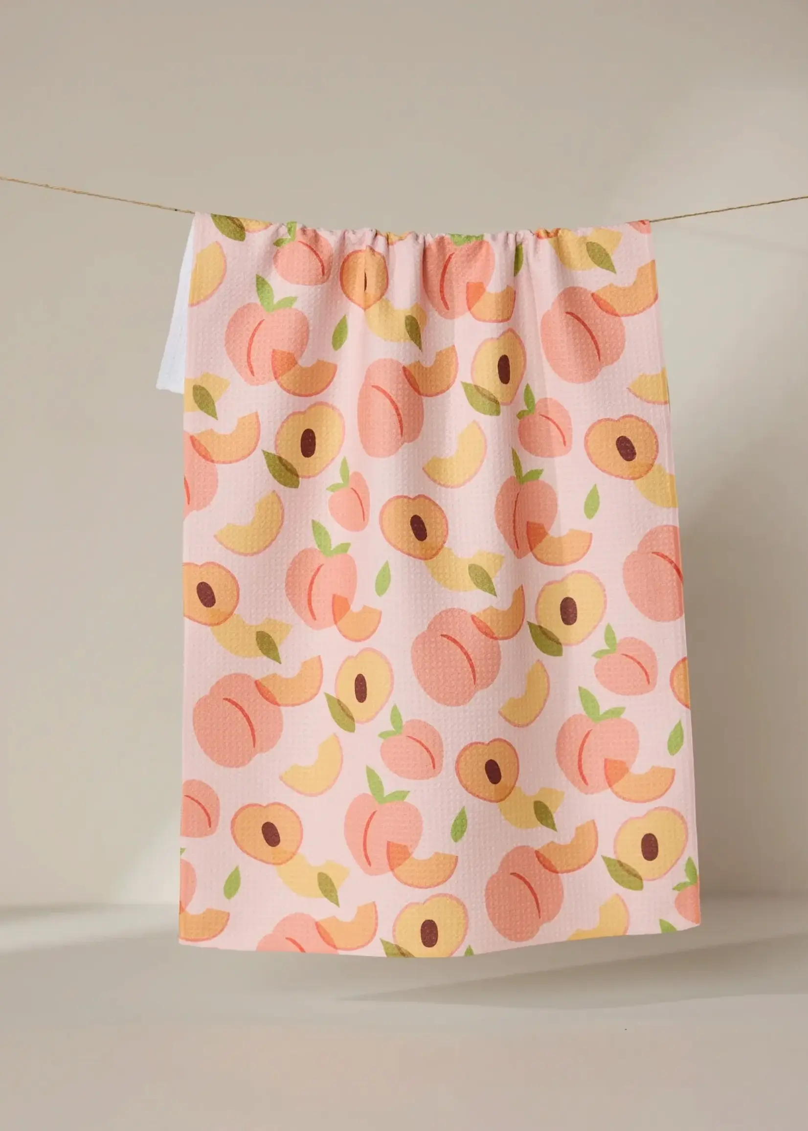 geometry Peaches Tea Towel