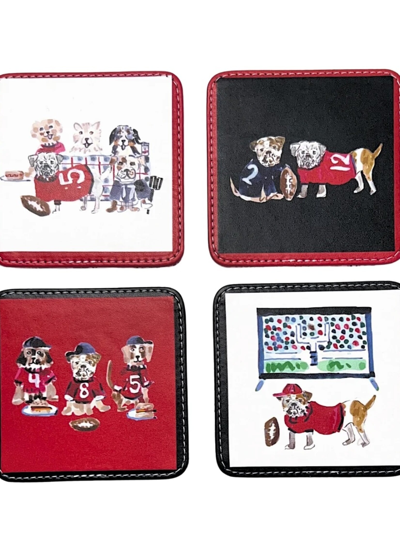 KEVA Coaster Set/4 - Bulldog Game Day
