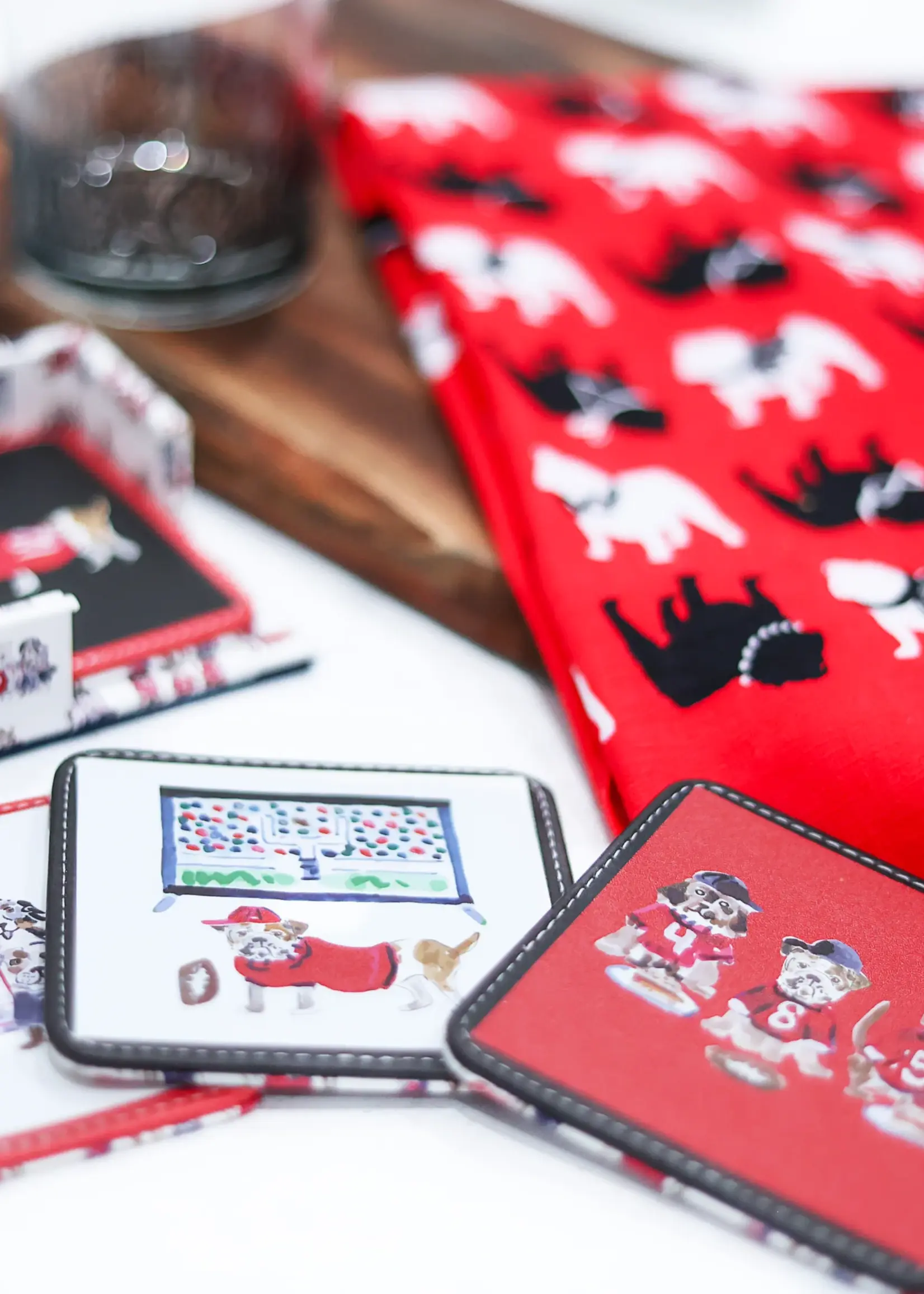KEVA Coaster Set/4 - Bulldog Game Day