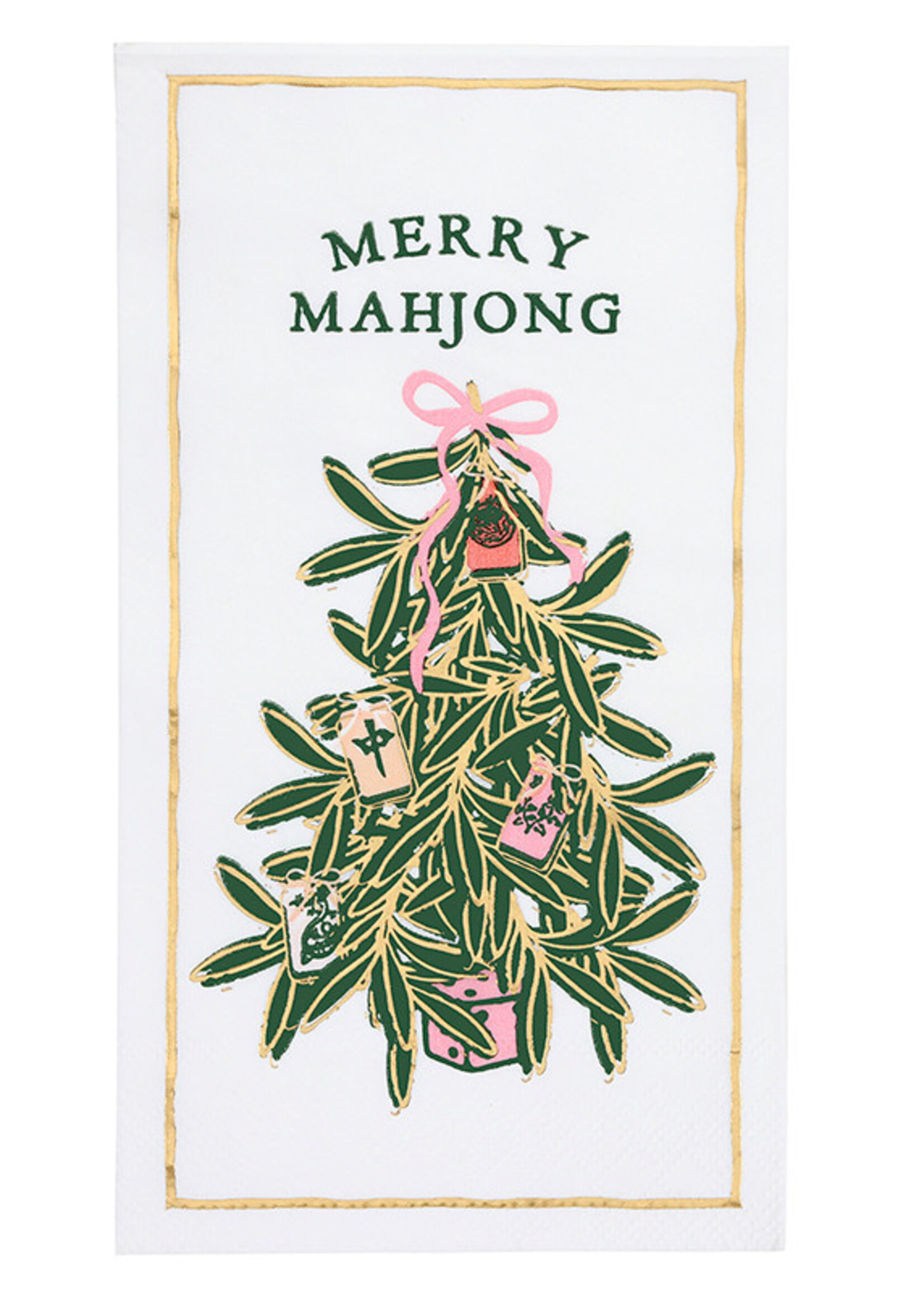 Santa Barbara Design Studio Merry Mahjong Paper Guest Napkins with Tray