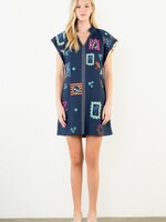 THML Short Sleeve Embroidery Detail Dress