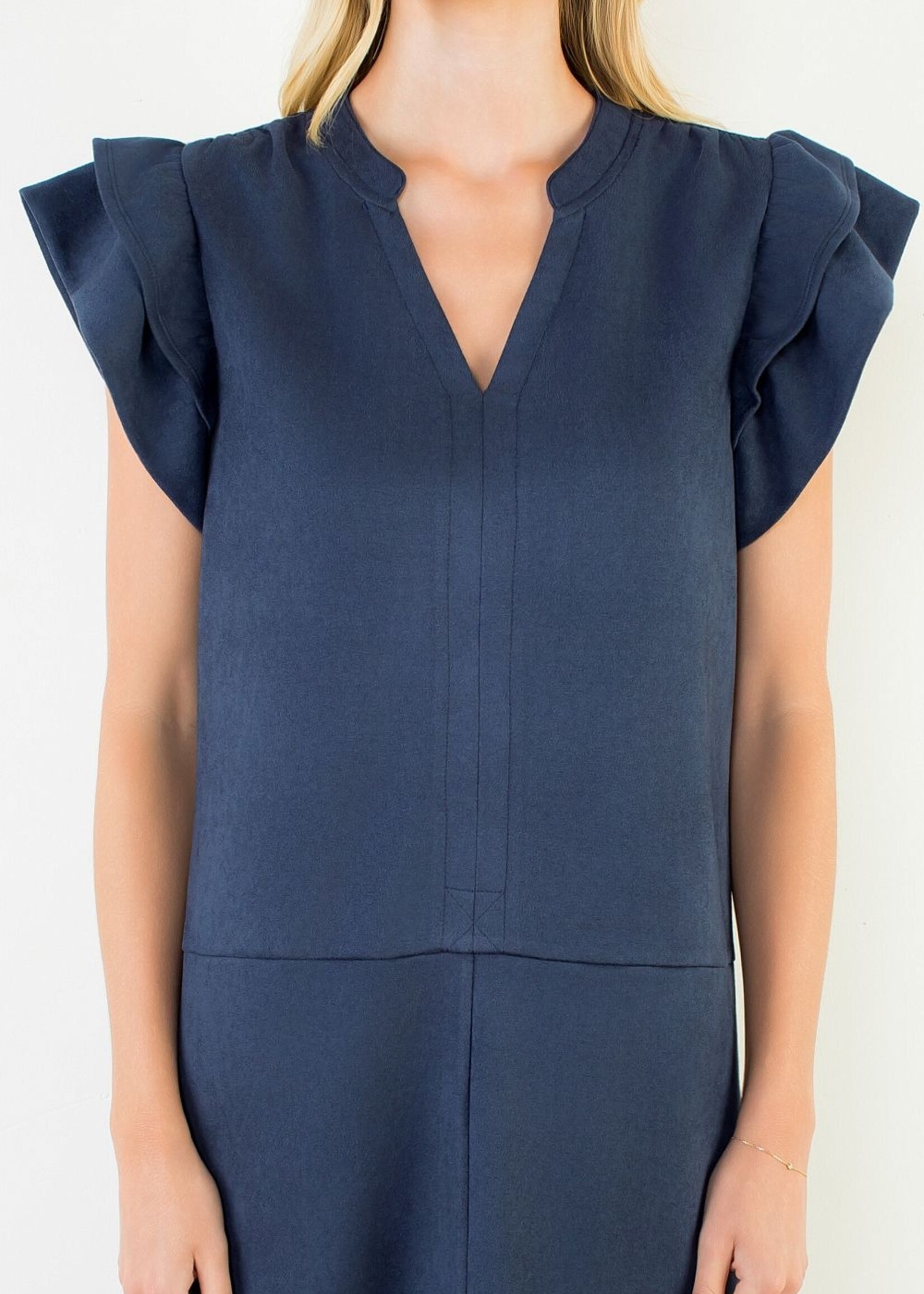 THML Blue Short Sleeve Dress