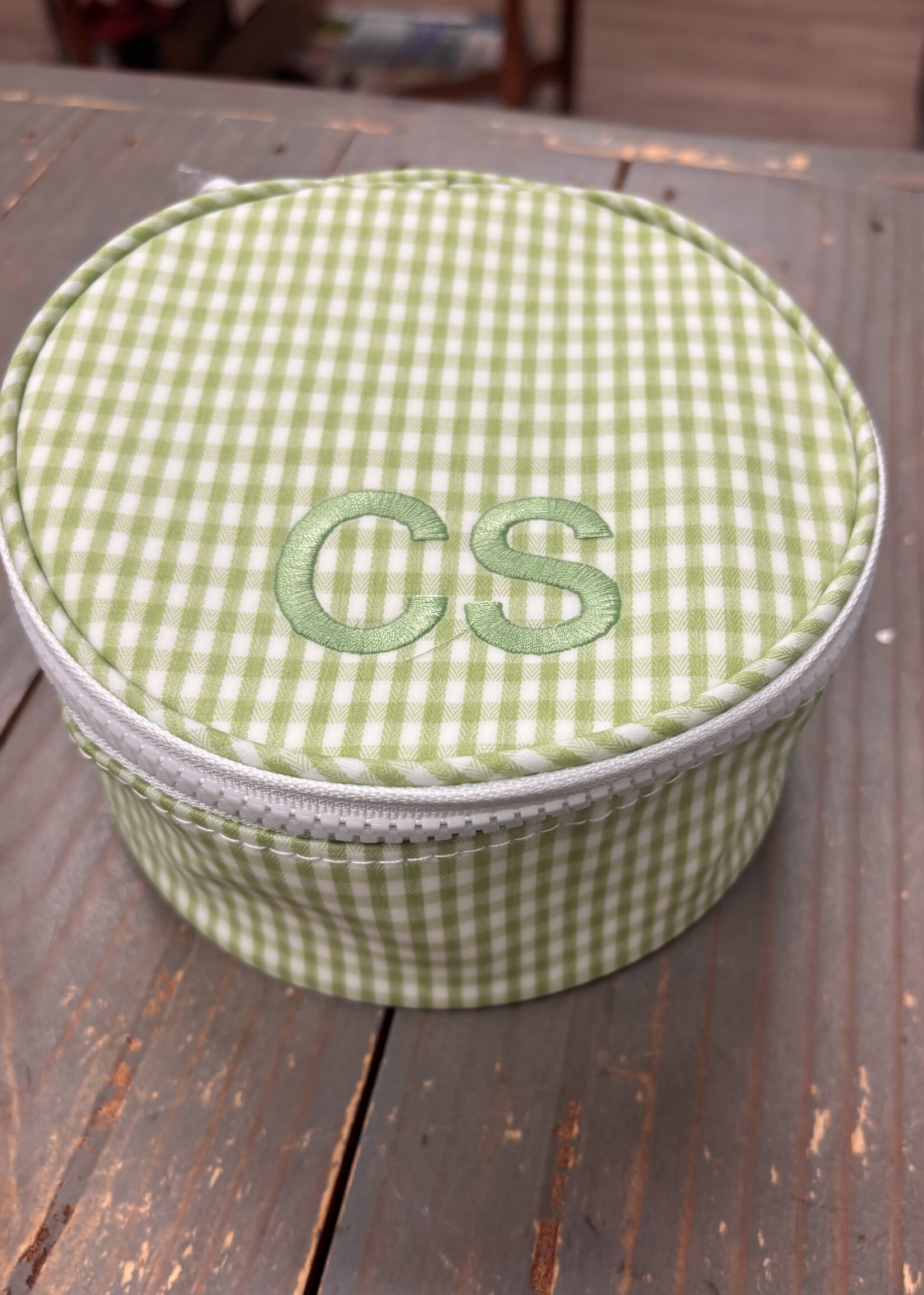 TRVL DESIGN IOW monogrammed Jewelry Round Up- Gingham Leaf