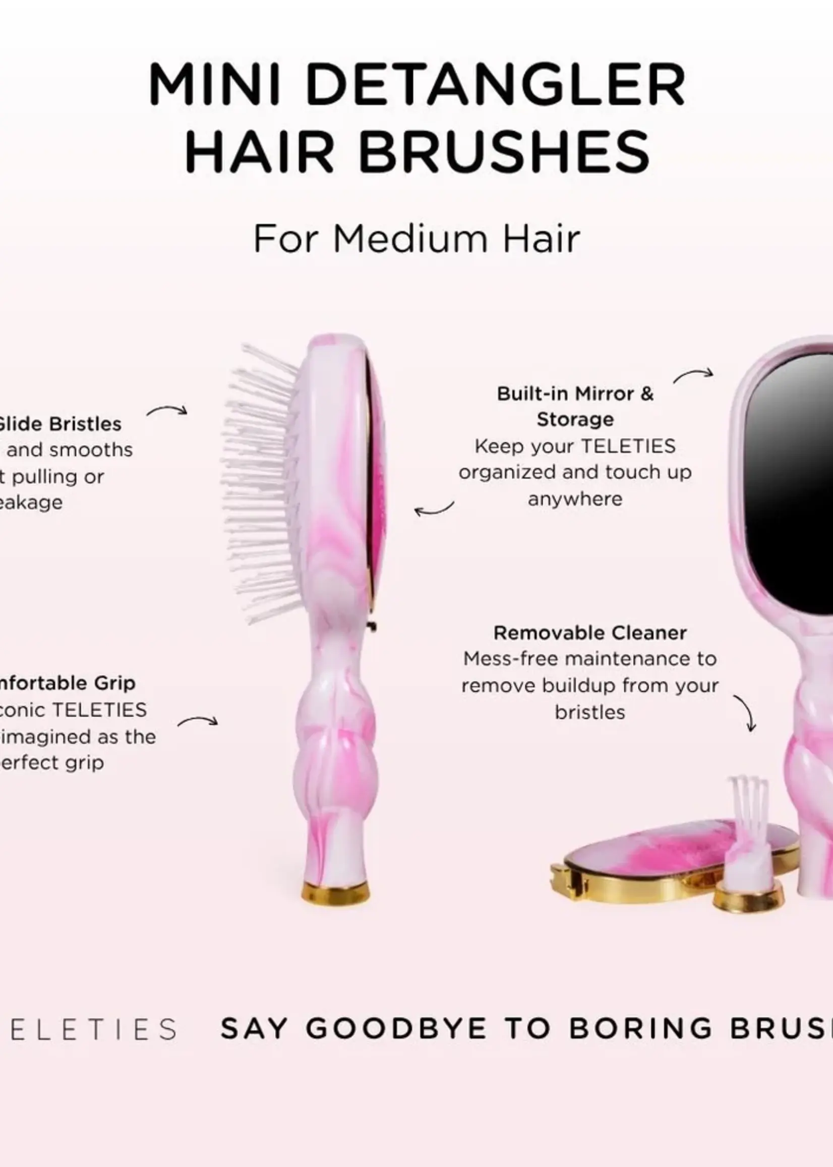 teleties Pinch Me Mini Detangler Hairbrush