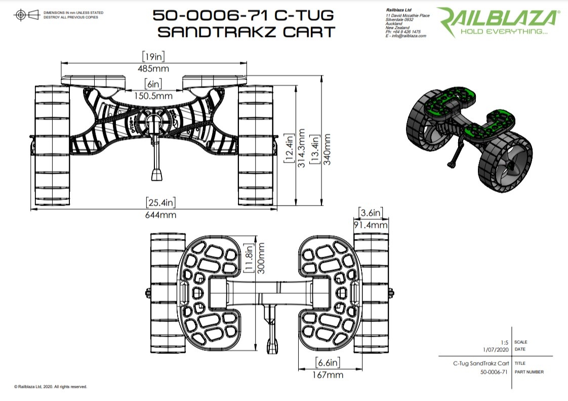 C-Tug Sandtrakz Cart Dimensions