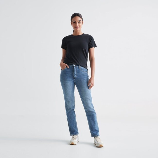 Duer Women's Midweight Denim High Rise Straight