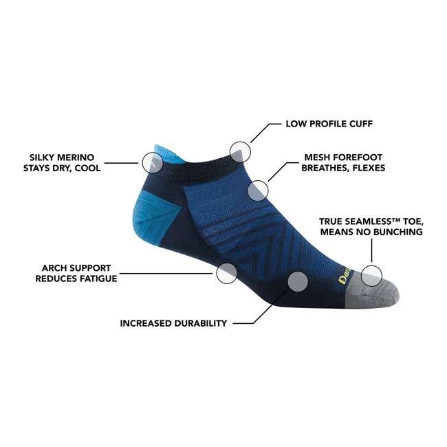 Darn Tough Men's Run No Show Tab Ultra-Lightweight Socks