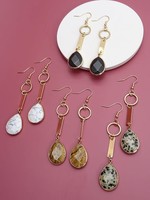 SEMI PRECIOUS STONE DROP EARRINGS