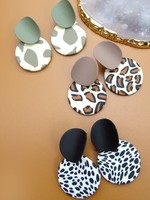 MATTE ANIMAL DISC EARRINGS