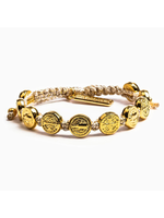 MY SAINT MY HERO BENEDICTINE BLESSING BRACELET - GOLD/METALLIC GOLD