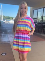SOME SUNNY DAY STRIPED DRESS - RAINBOW