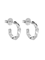 SHEILA FAJL MEDIUM WRINKLED HOOPS - SILVER PLATED