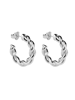 SHEILA FAJL SMALL TWISTED HOOPS - SILVER PLATED