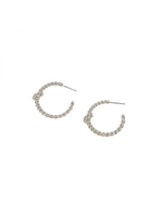 JOY SUSAN POST ROPE HOOP EARRING - SILVER