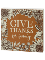 PRIMITIVES BY KATHY BLOCK SIGN - GIVE THANKS