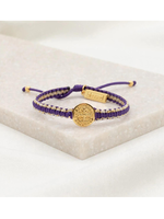 MY SAINT MY HERO SCHOOL BLESSING BRACELET 1 MEDAL [1] - METALLIC GOLD/PURPLE/GOLD
