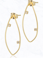 14K GOLD DIPPED BRASS TWISTED OVAL WIRE EARRINGS