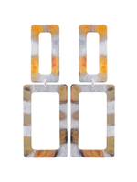 SHEILA FAJL DOUBLE RECTANGLE EARRINGS - BURNISHED SILVER PLATED