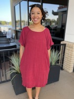 UMGEE JAE SHORT SLEEVE DRESS - RED