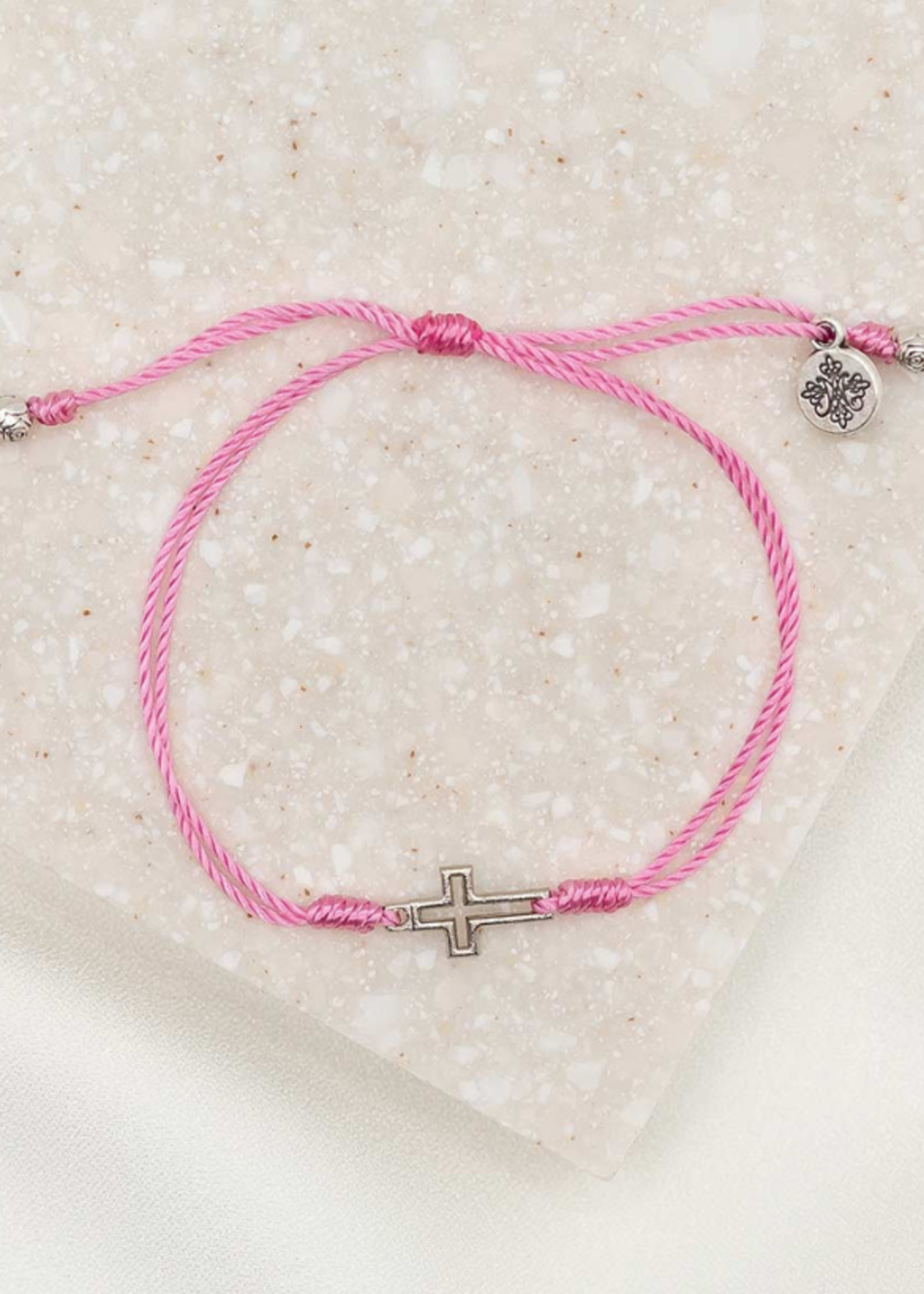 MY SAINT MY HERO FILLED BY FAITH BRACELET - SILVER/PINK