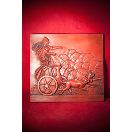 Freya Plaque in Red Gray Finish 6 x 6 1/2 Inches